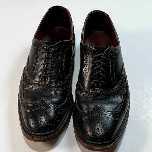 Allen Edmonds McTavish Black 7/5 D Black Leather Wingtip‎ Dress Shoes main image 4